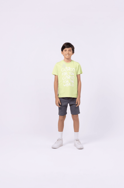 Conjunto camiseta de algodão e bermuda de moletinho Good 1+1 - Gracia