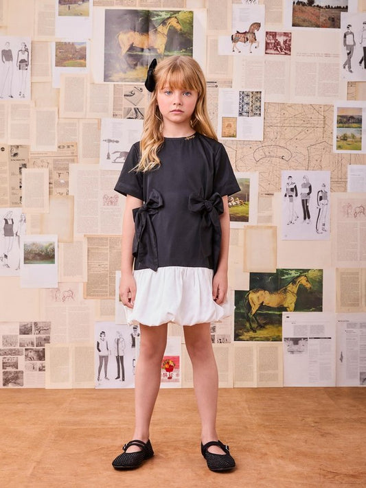 Vestido Infantil Balonê P&B - Animê PRÉ-VENDA