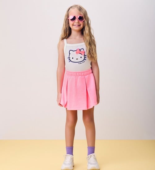 Conjunto Infantil Hello Kitty Blusa e Shorts Rosa - Momi