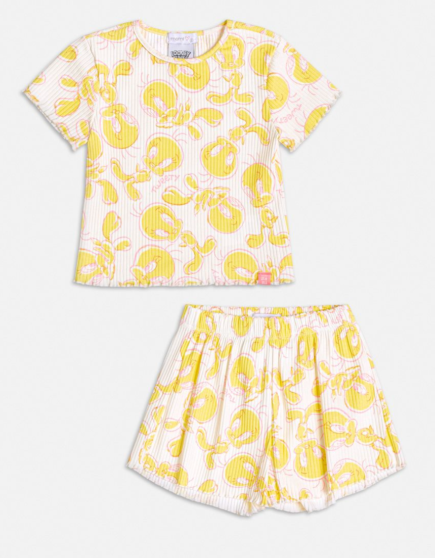 Pijama blusa e shorts Piu Piu Momi