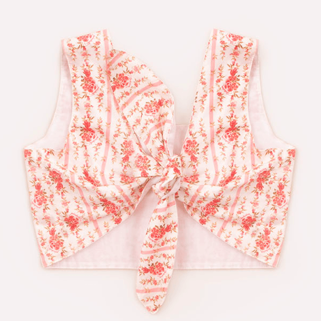 Blusa cropped floral com botões jóia Pituchinhus - Gracia