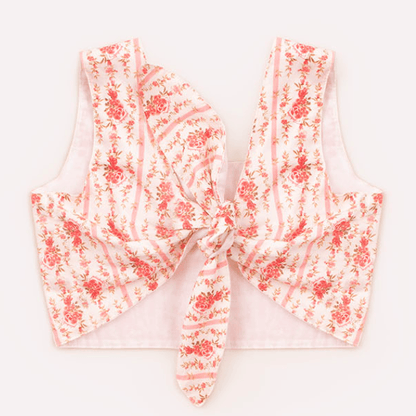 Blusa cropped floral com botões jóia Pituchinhus - Gracia