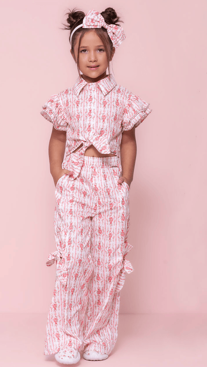 Camisa cropped floral Pituchinhus - Gracia