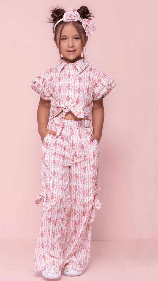 Camisa cropped floral Pituchinhus - Gracia